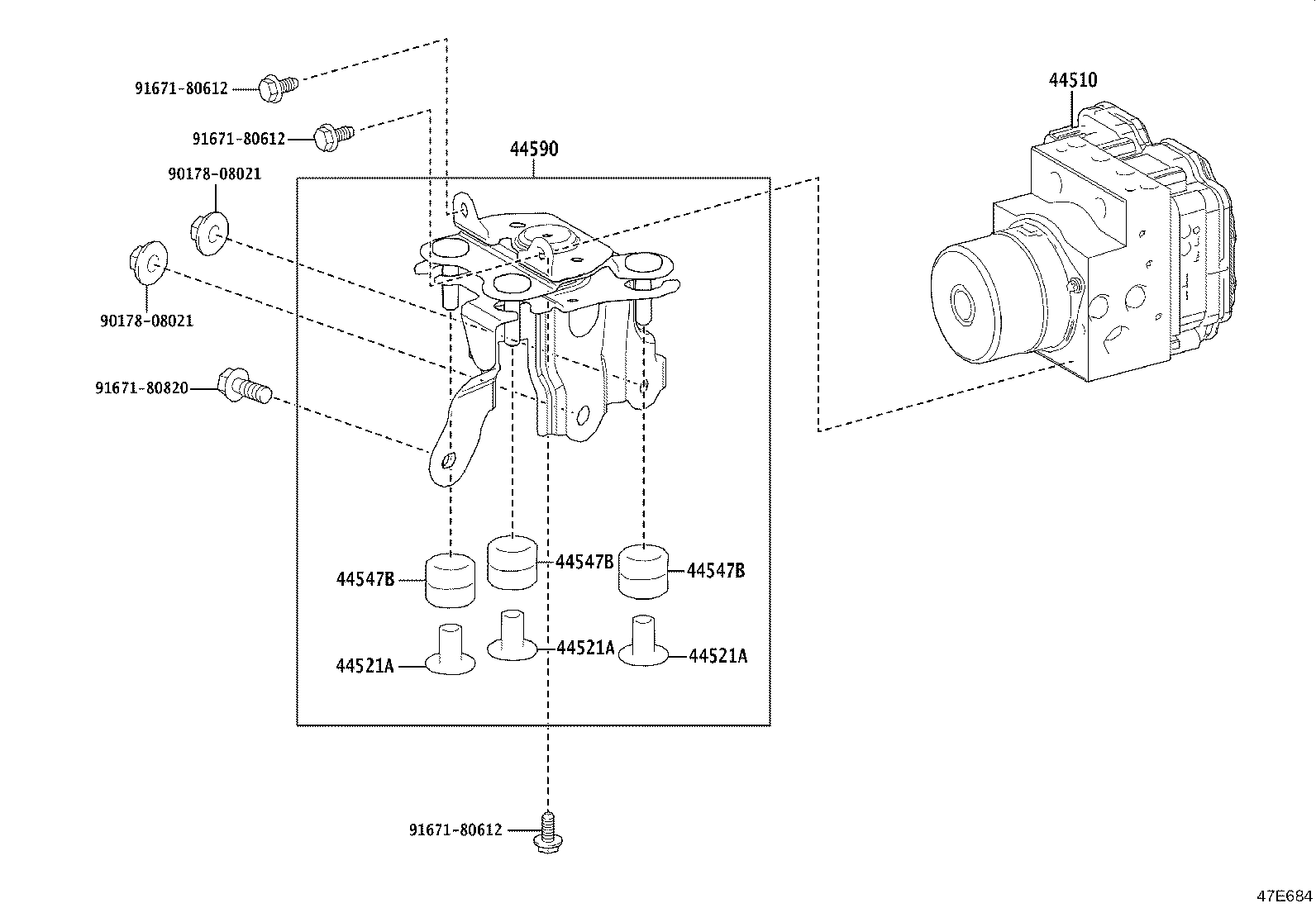 44050-16140 ACTUATOR ASSY, BRAKE product image