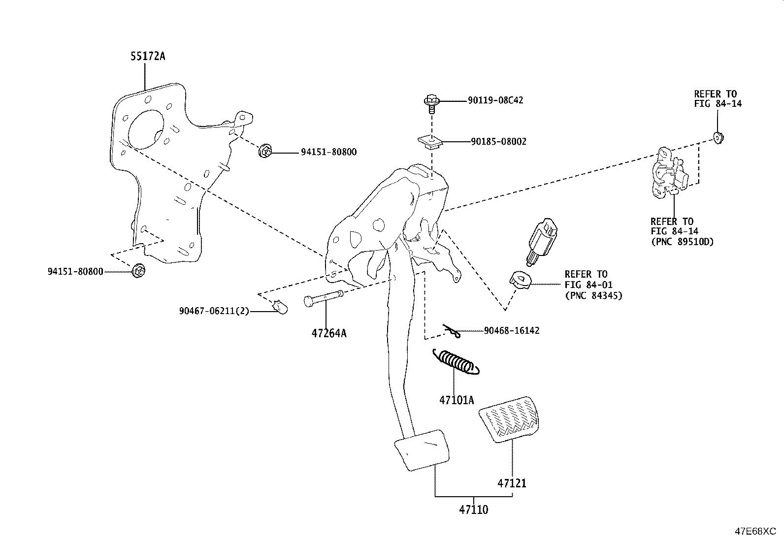 47110-0A210 SUPPORT ASSY, BRAKE PEDAL product image