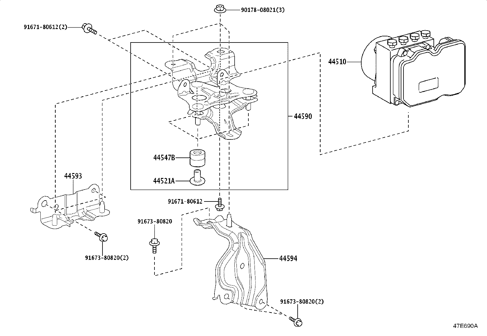 44590-60090 BRACKET ASSY, BRAKE ACTUATOR product image