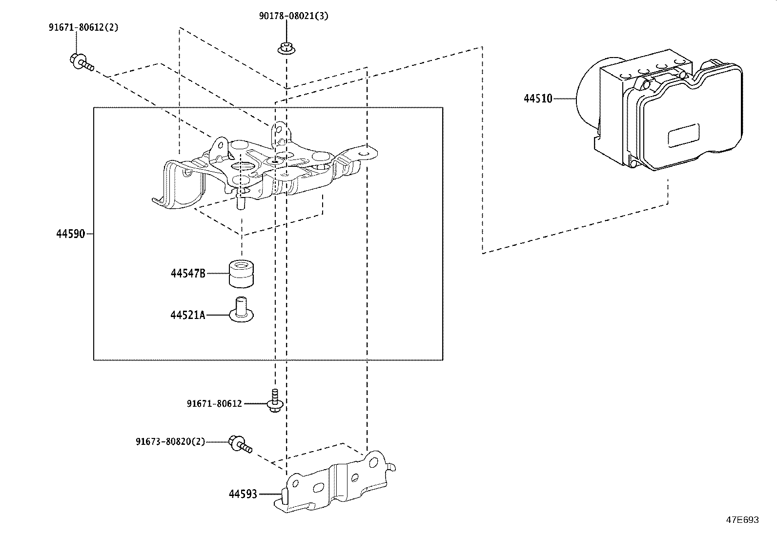 44590-60090 BRACKET ASSY, BRAKE ACTUATOR product image