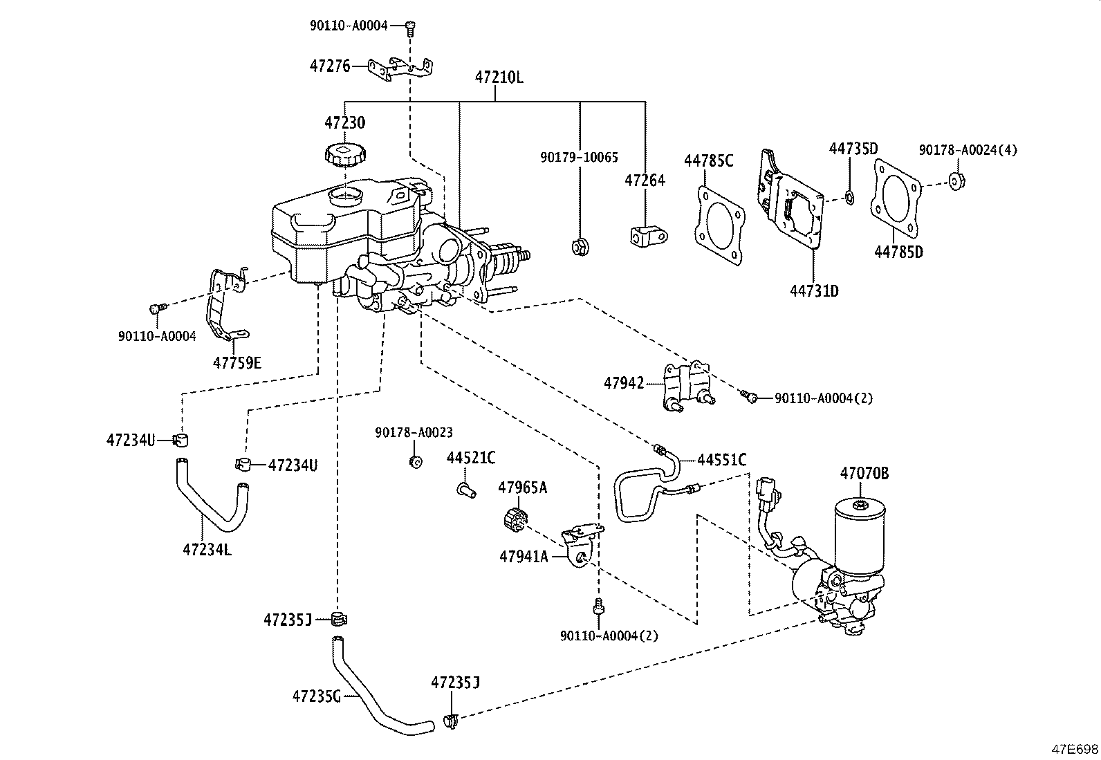 47276-0C030 BRACKET, BRAKE MASTER CYLINDER product image