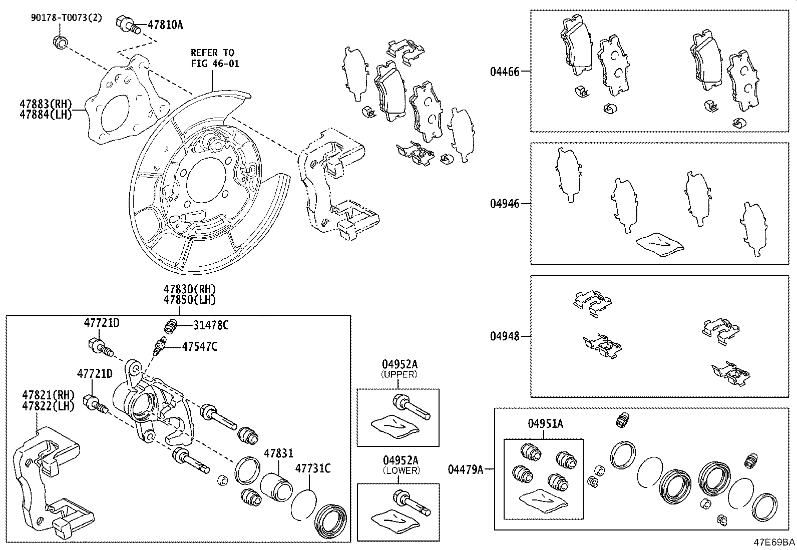 47883-0A010 BRACKET, CALIPER SUPPORT, REAR RH product image