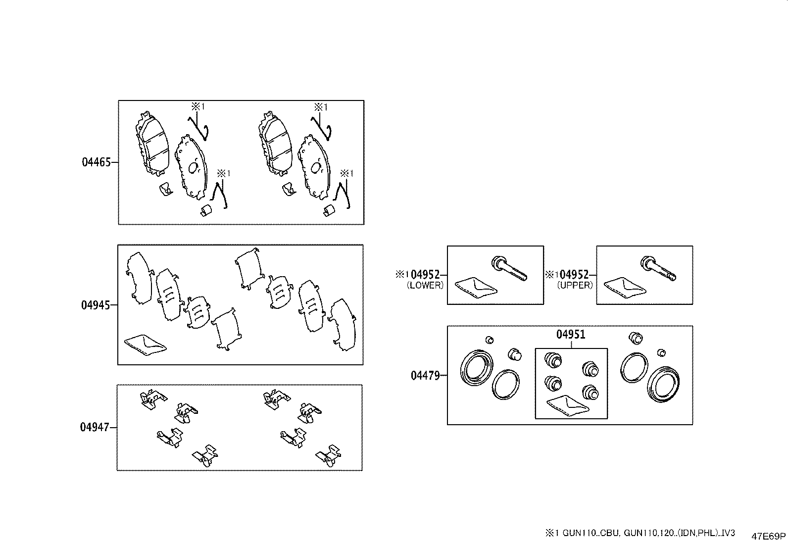 04465-0K630 PAD KIT, DISC BRAKE, FRONT product image