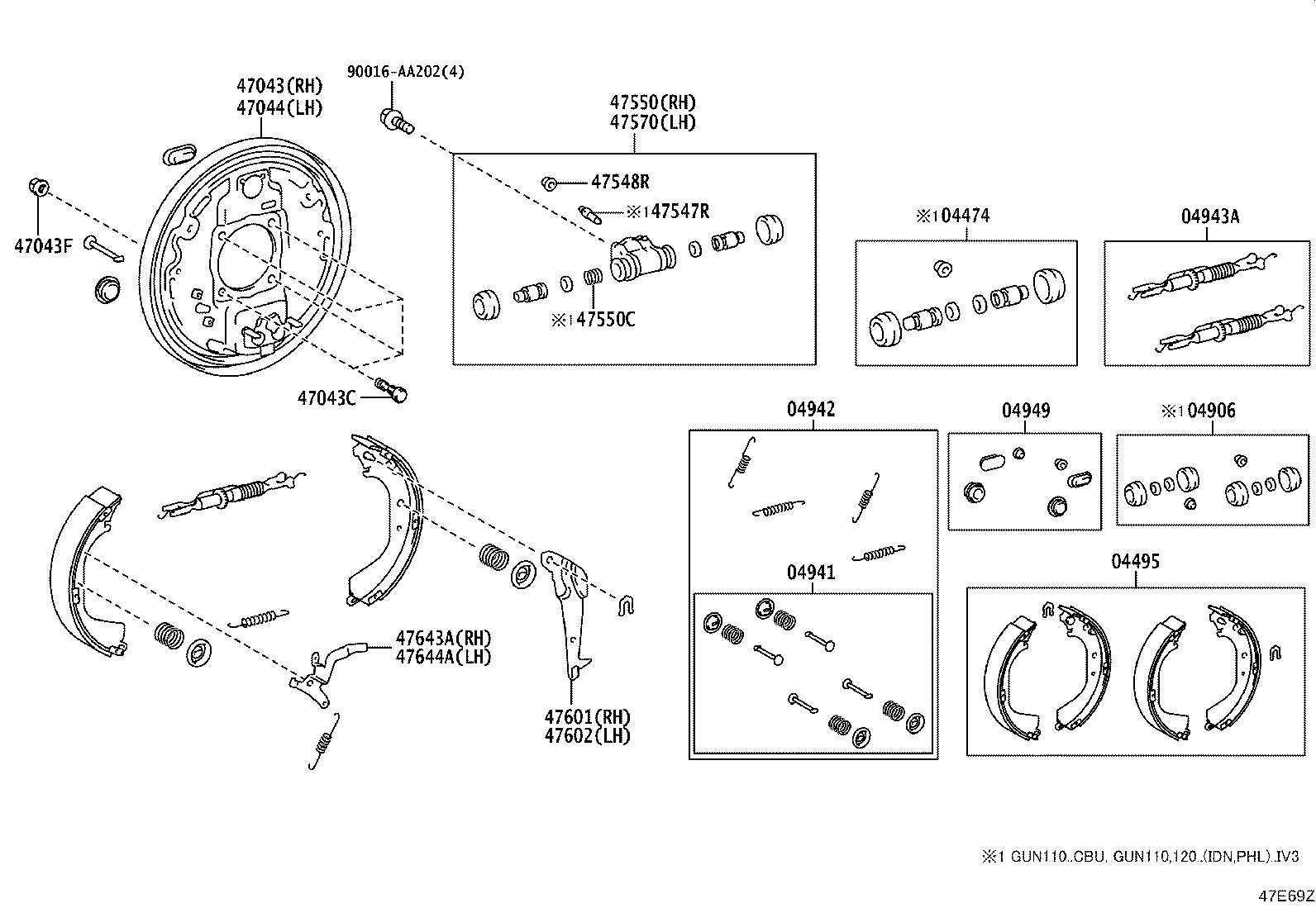 47044-0K160 PLATE SUB-ASSY, BRAKE BACKING, REAR LH product image