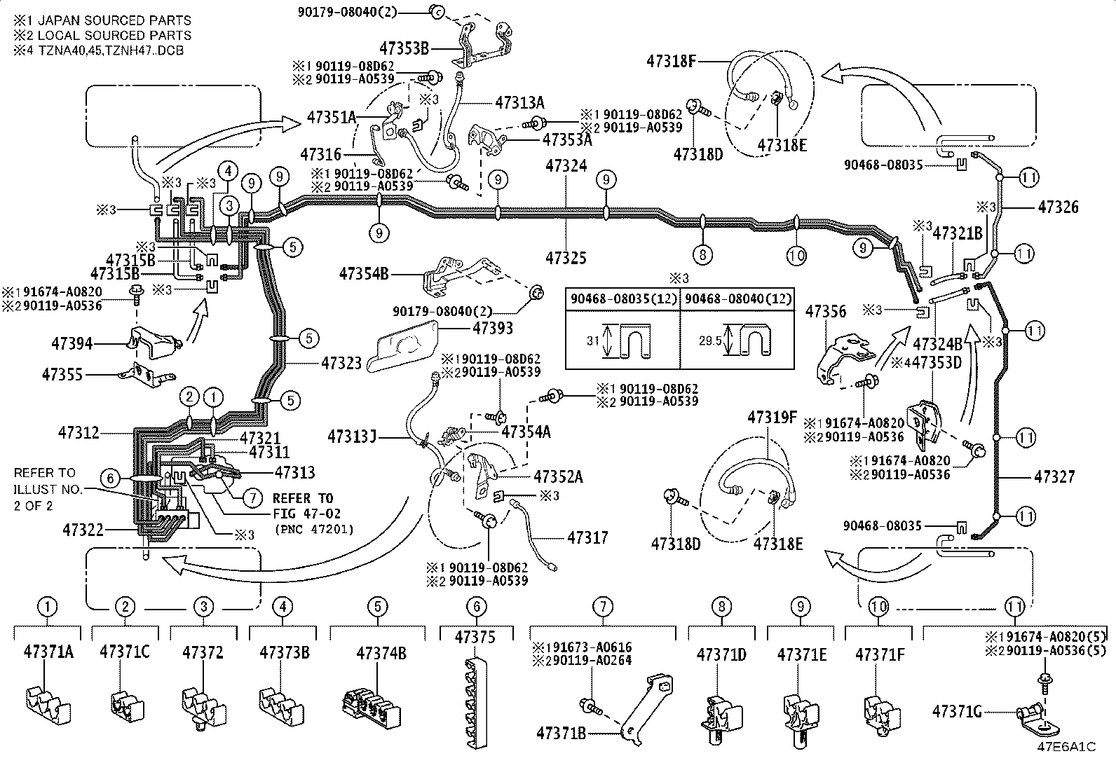 Toyota 90949-A1028 CLAMP, BRAKE TUBE, NO.4