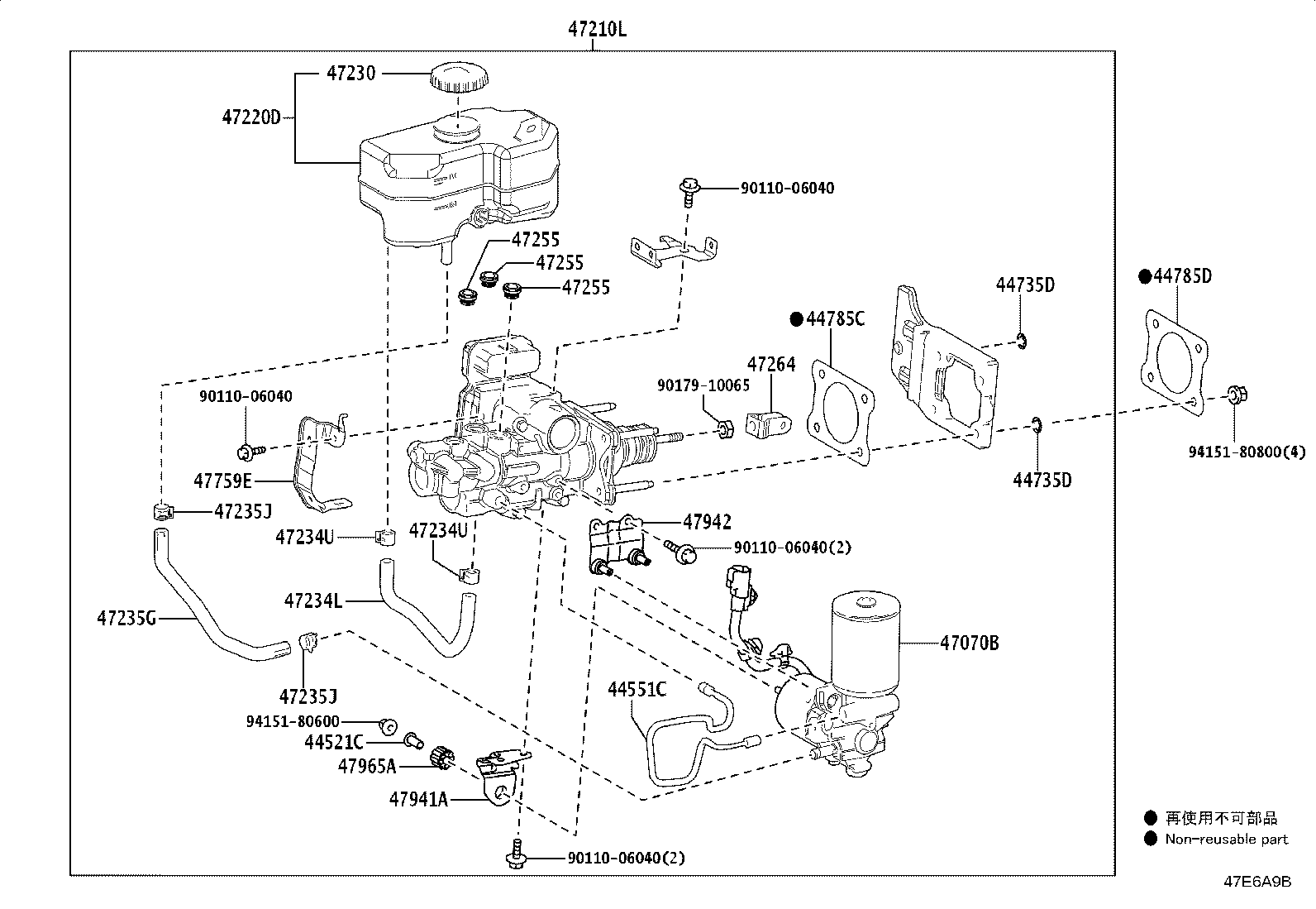 Toyota 47050-60C00 BRAKE BOOSTER ASSY, W/MASTER CYLINDER