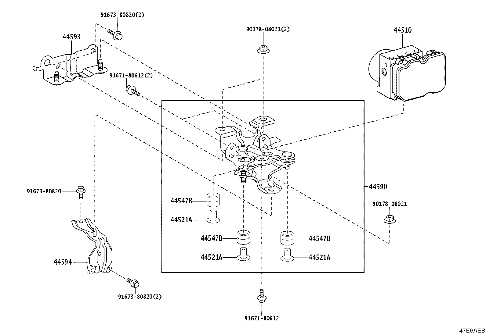 44590-60080 BRACKET ASSY, BRAKE ACTUATOR product image