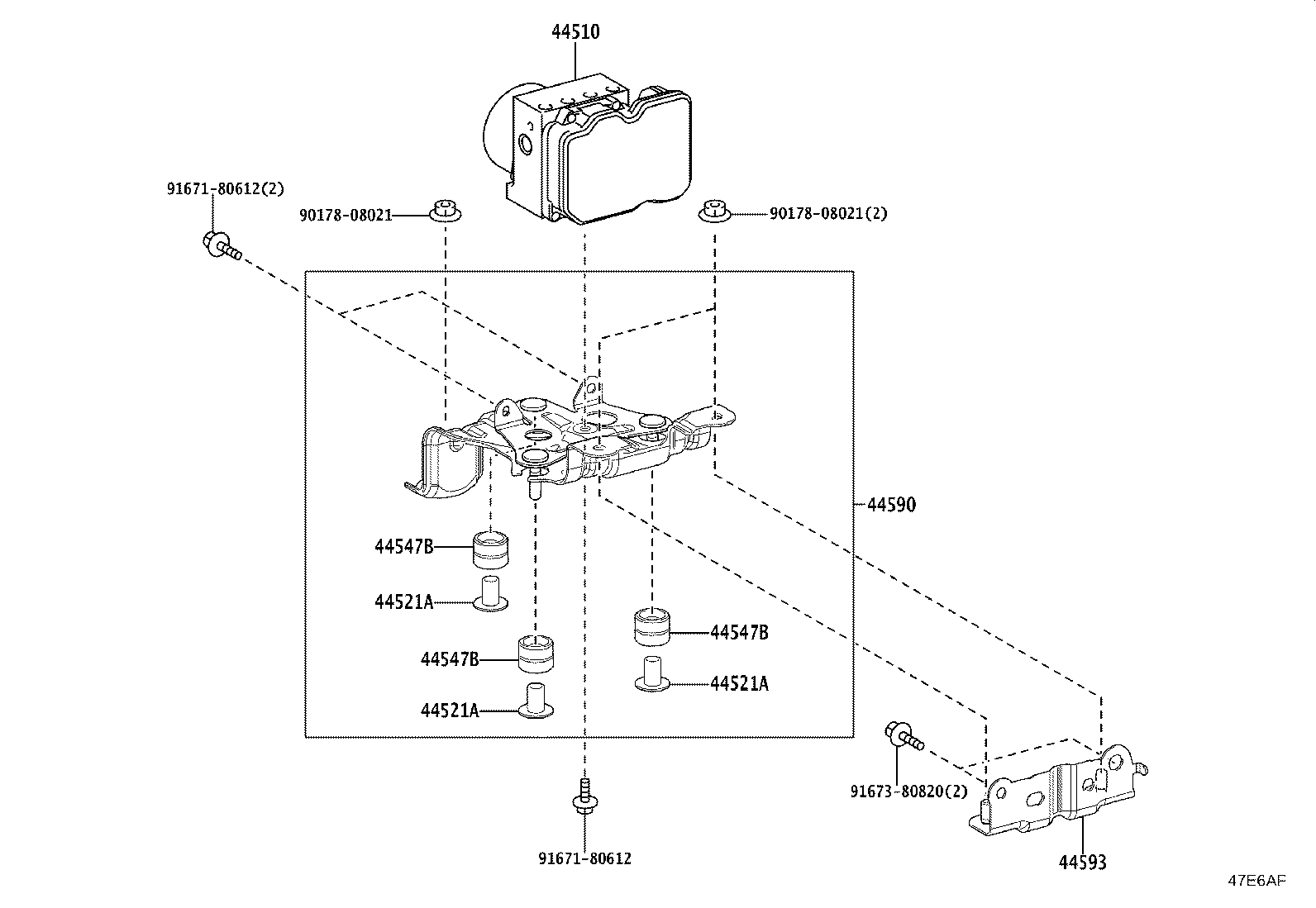 44590-60080 BRACKET ASSY, BRAKE ACTUATOR product image
