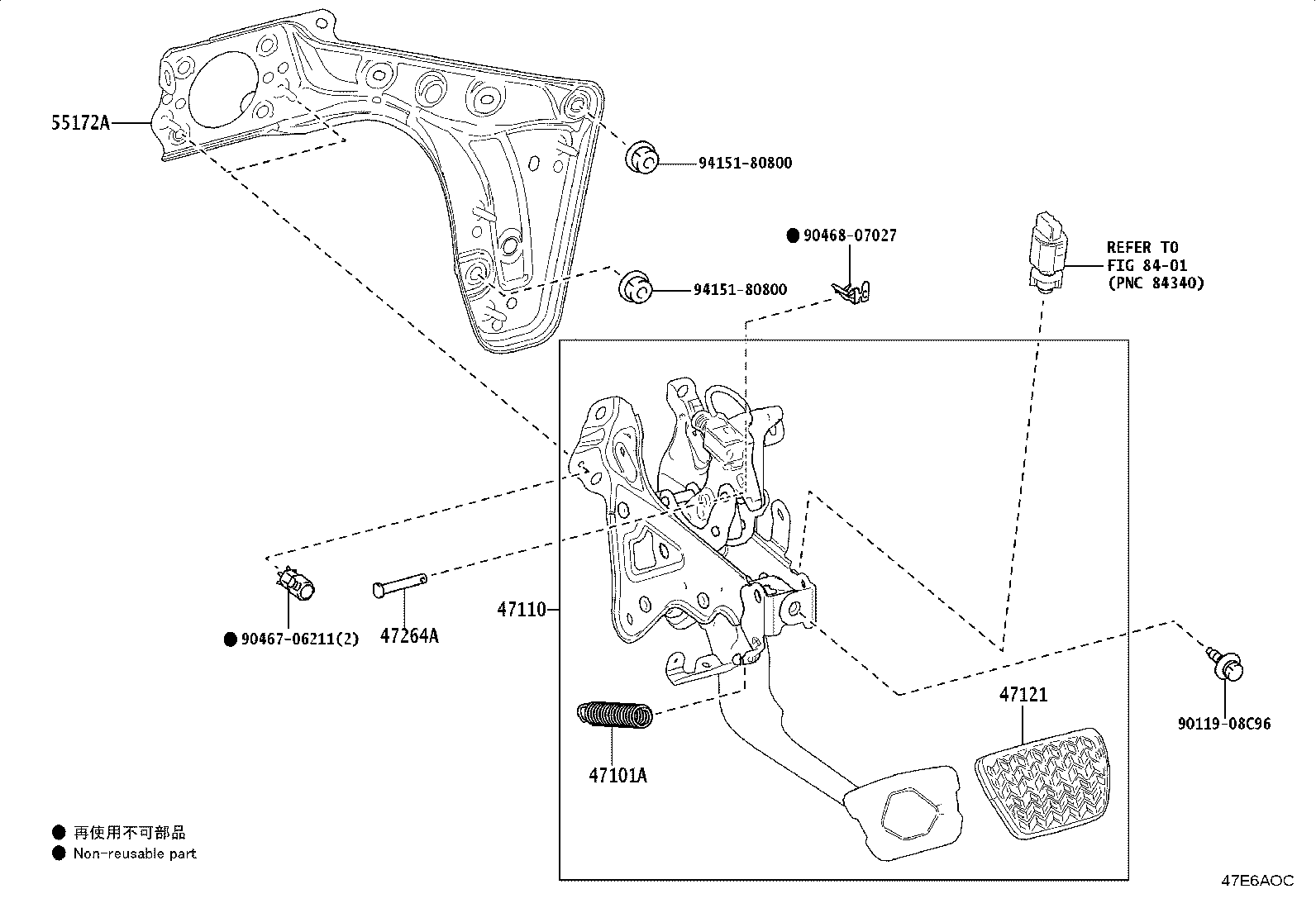 47110-60671 SUPPORT ASSY, BRAKE PEDAL product image