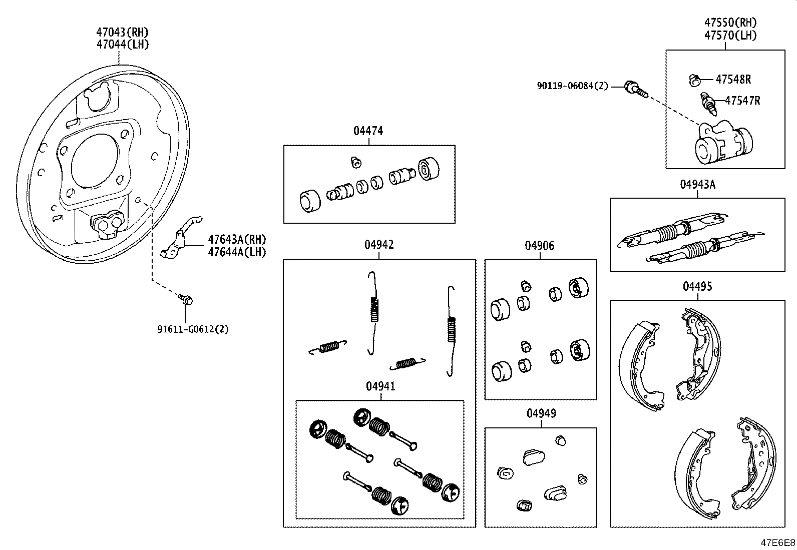 04495-52121 SHOE KIT, REAR BRAKE product image