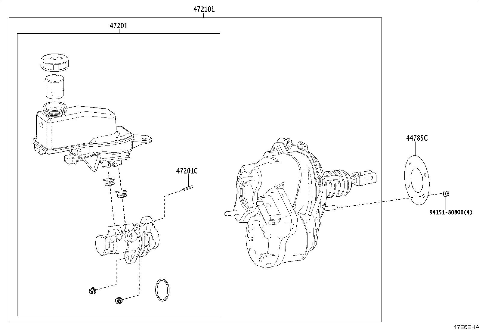 47201-52840 CYLINDER SUB-ASSY, BRAKE MASTER product image