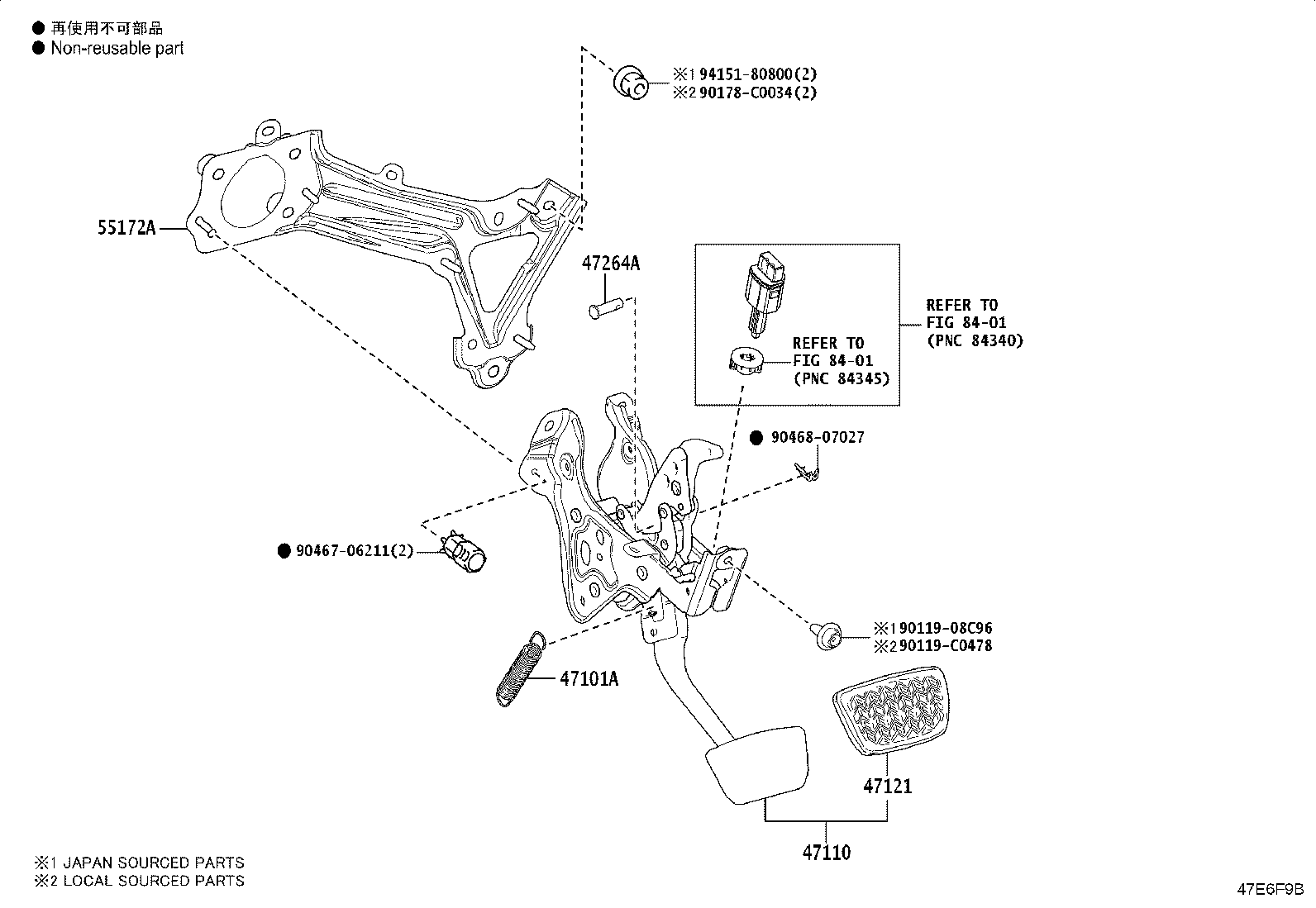 47110-06540 SUPPORT ASSY, BRAKE PEDAL product image