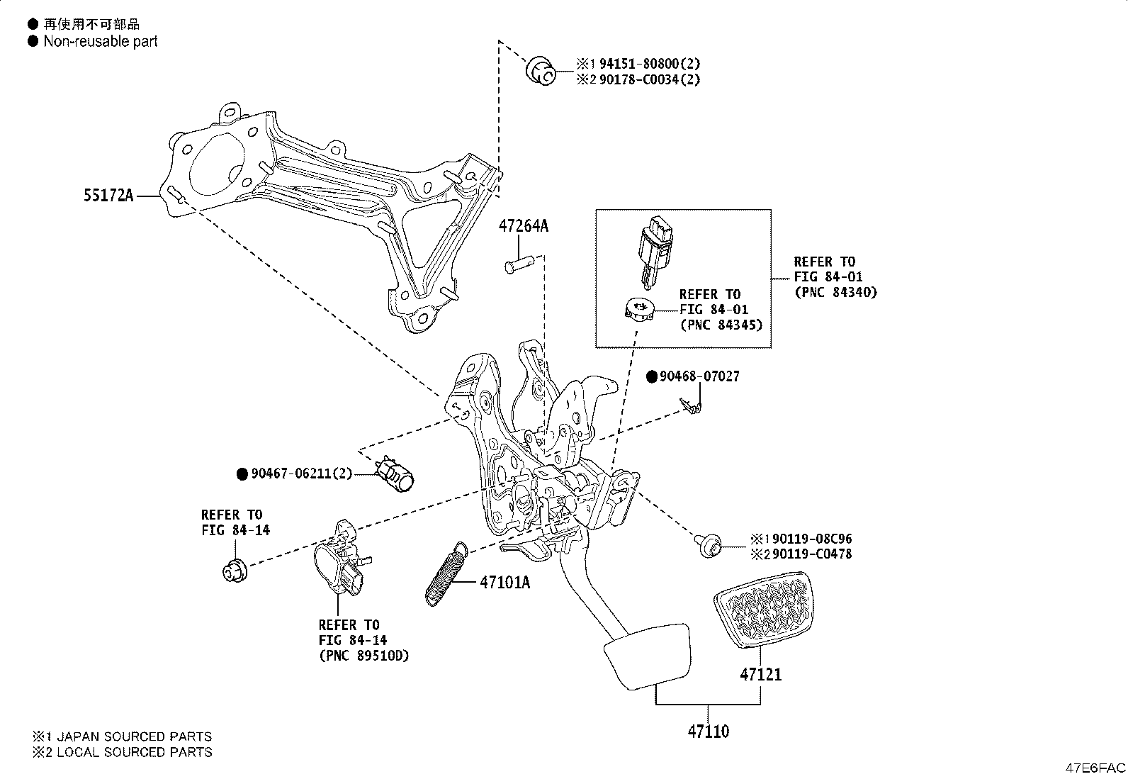 47110-06540 SUPPORT ASSY, BRAKE PEDAL product image