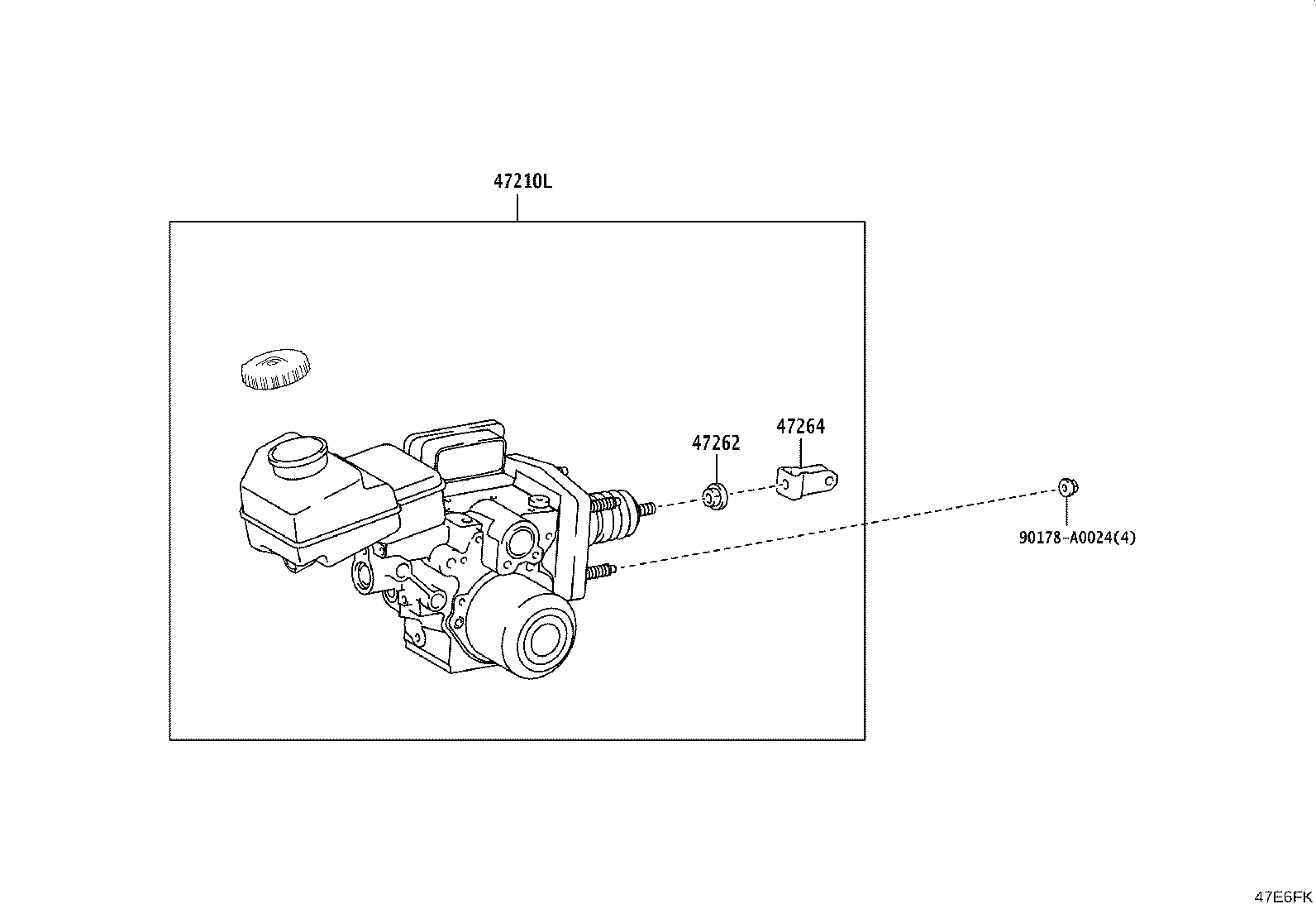 47050-06040 BRAKE BOOSTER ASSY, W/MASTER CYLINDER product image