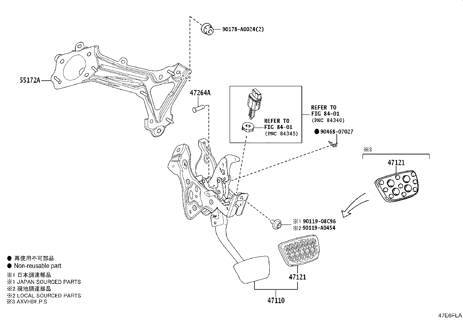 Toyota 47110-07061 SUPPORT ASSY, BRAKE PEDAL