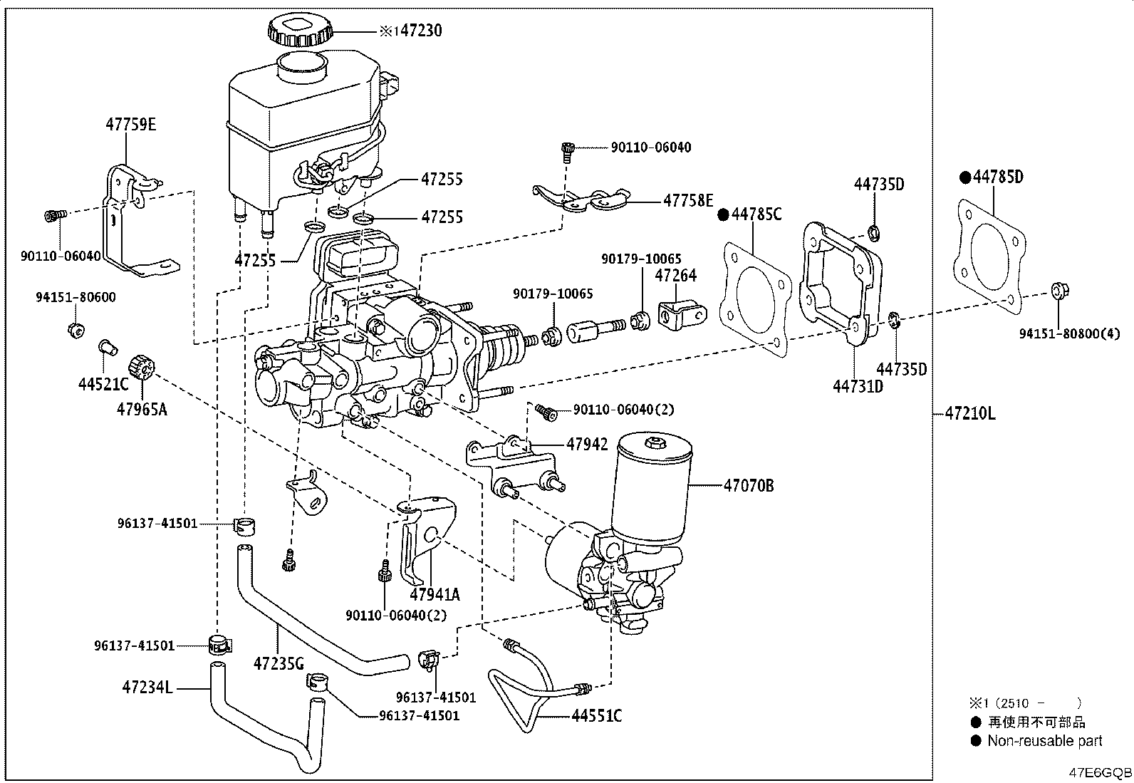 47050-30401 BRAKE BOOSTER ASSY, W/MASTER CYLINDER product image