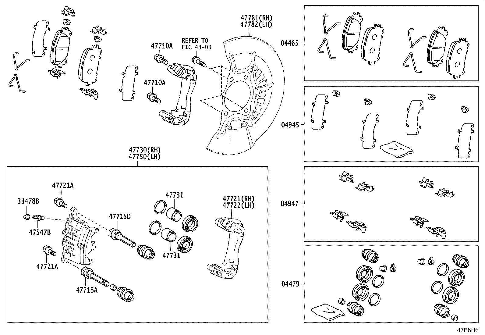 47730-40120 CYLINDER ASSY, FRONT DISC BRAKE, RH product image