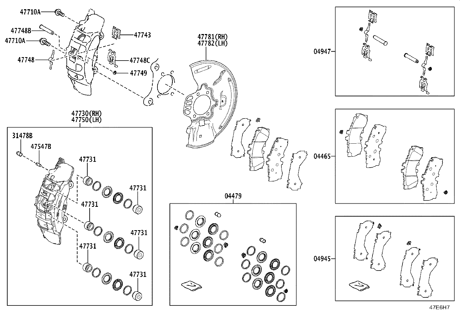47730-40120 CYLINDER ASSY, FRONT DISC BRAKE, RH product image