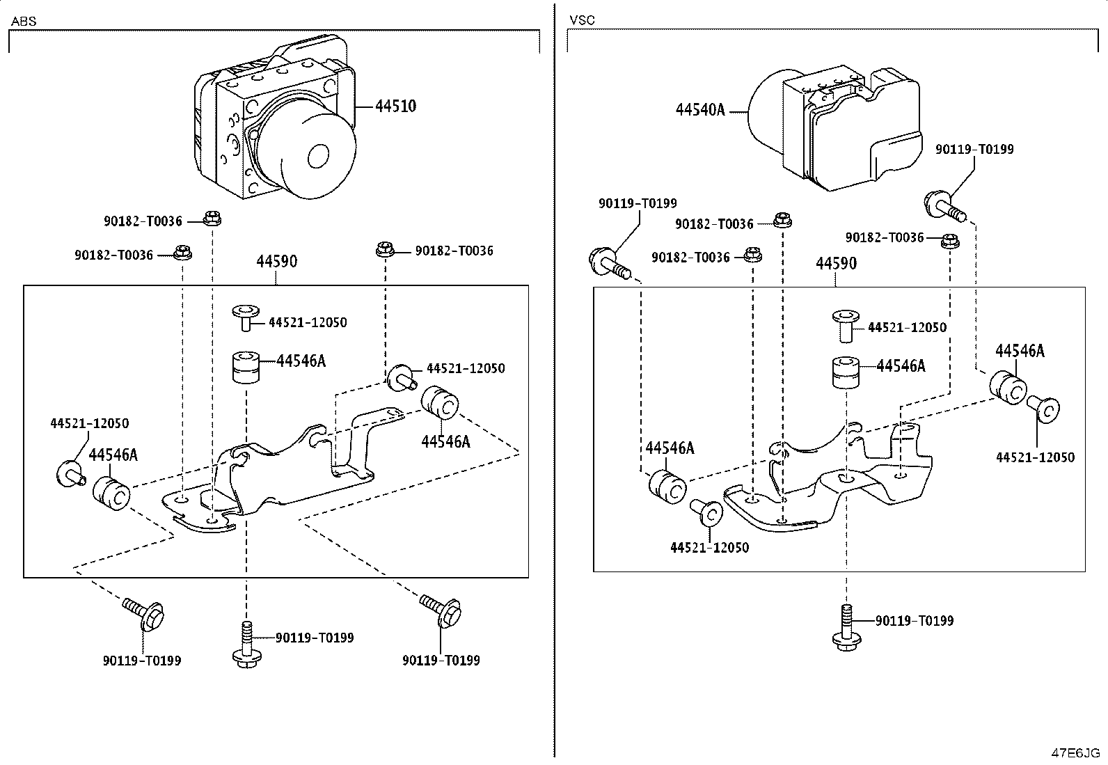 47353-KK030 BRACKET, FLEXIBLE HOSE, FRONT RH NO.2 product image