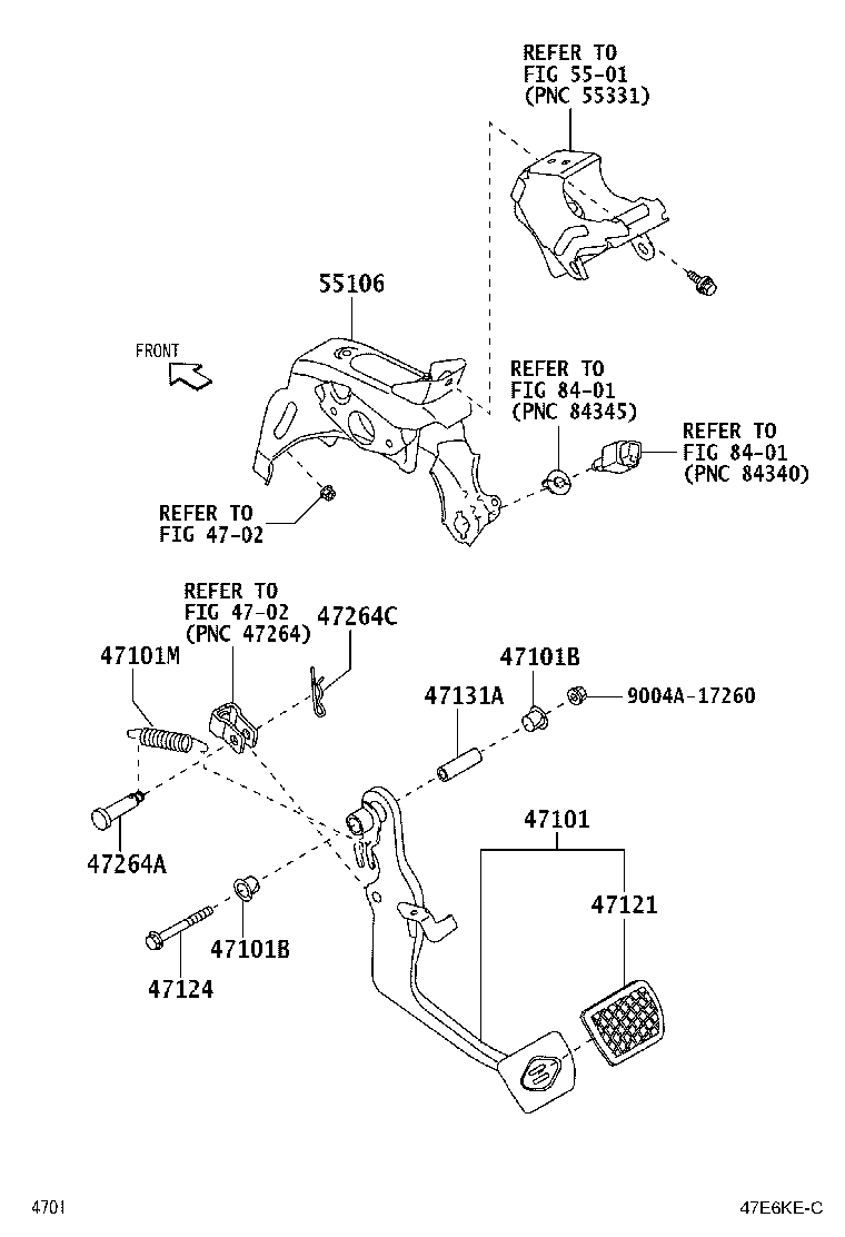 47110-BZ810 PEDAL SUB-ASSY, BRAKE product image