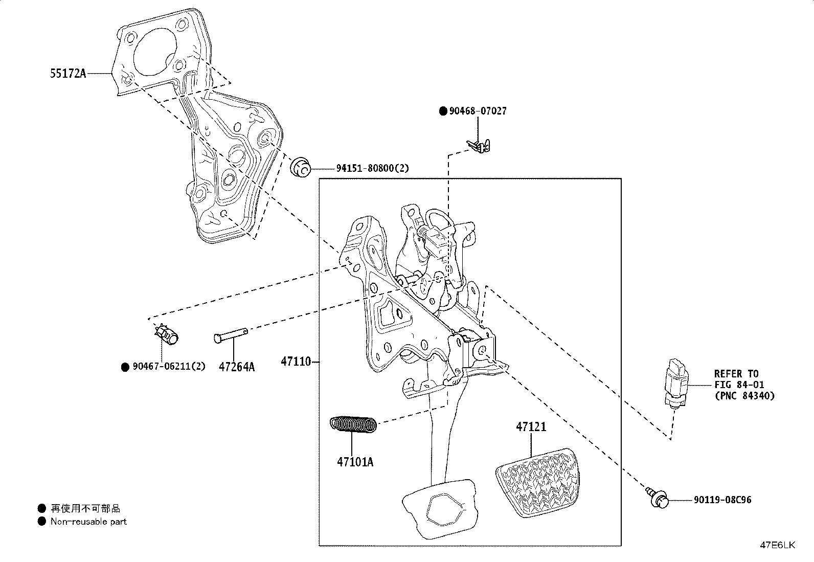 47110-60671 SUPPORT ASSY, BRAKE PEDAL product image