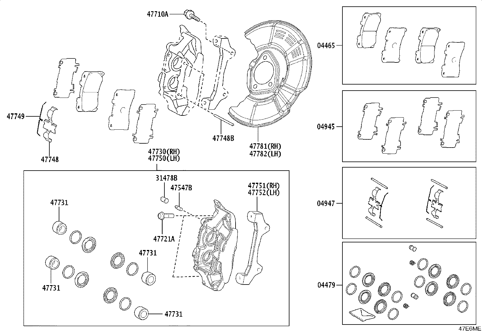 47730-52440 CYLINDER ASSY, FRONT DISC BRAKE, RH product image