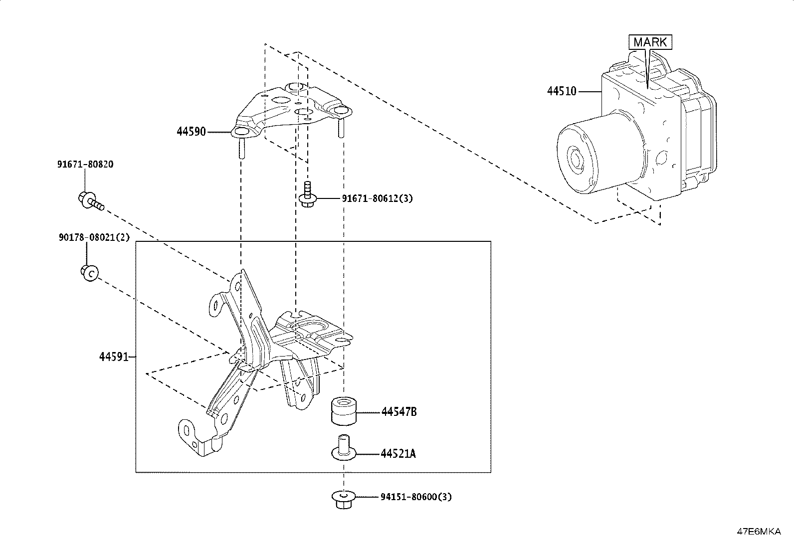 44590-52280 BRACKET ASSY, BRAKE ACTUATOR product image