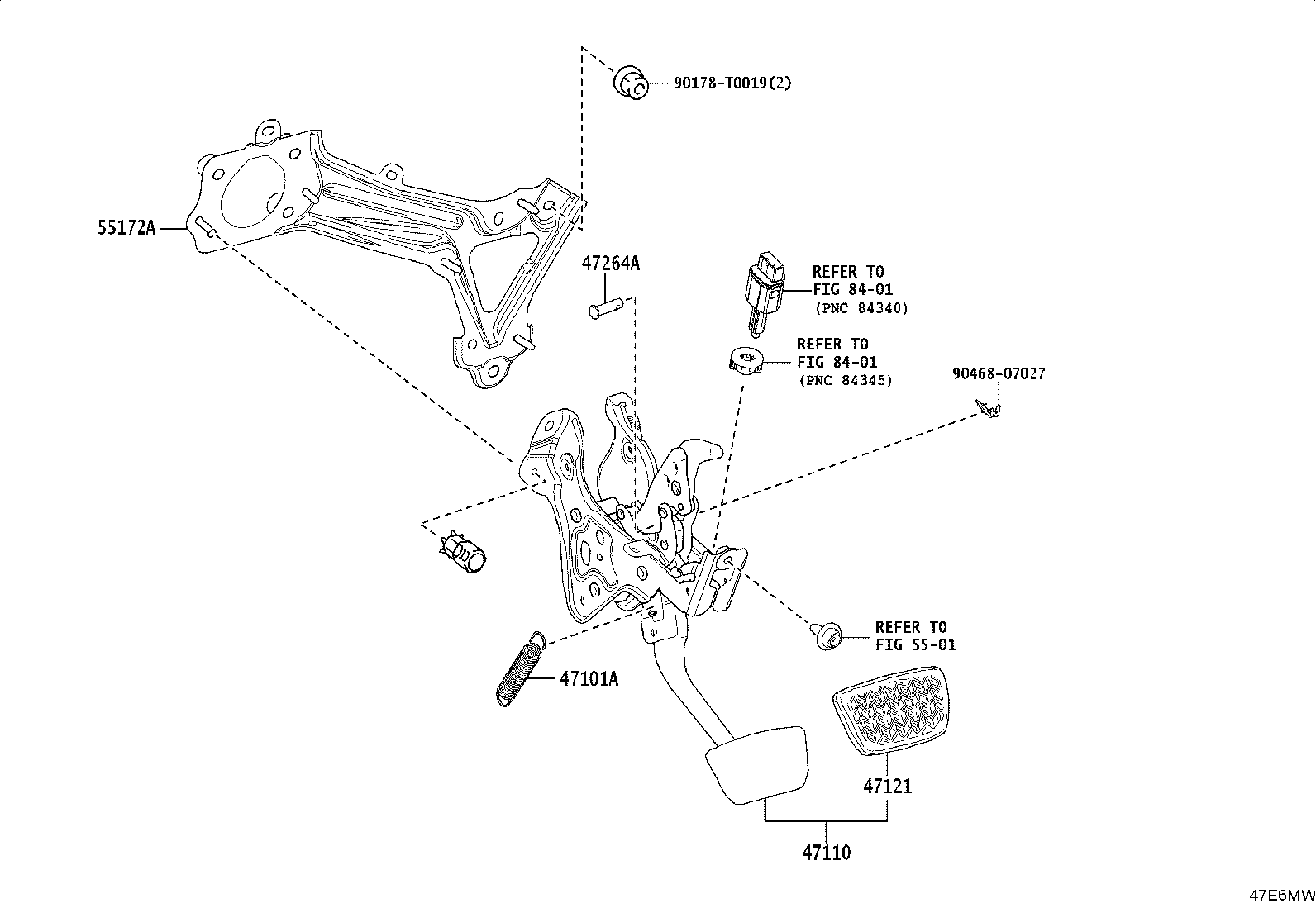 47110-06580 SUPPORT ASSY, BRAKE PEDAL product image