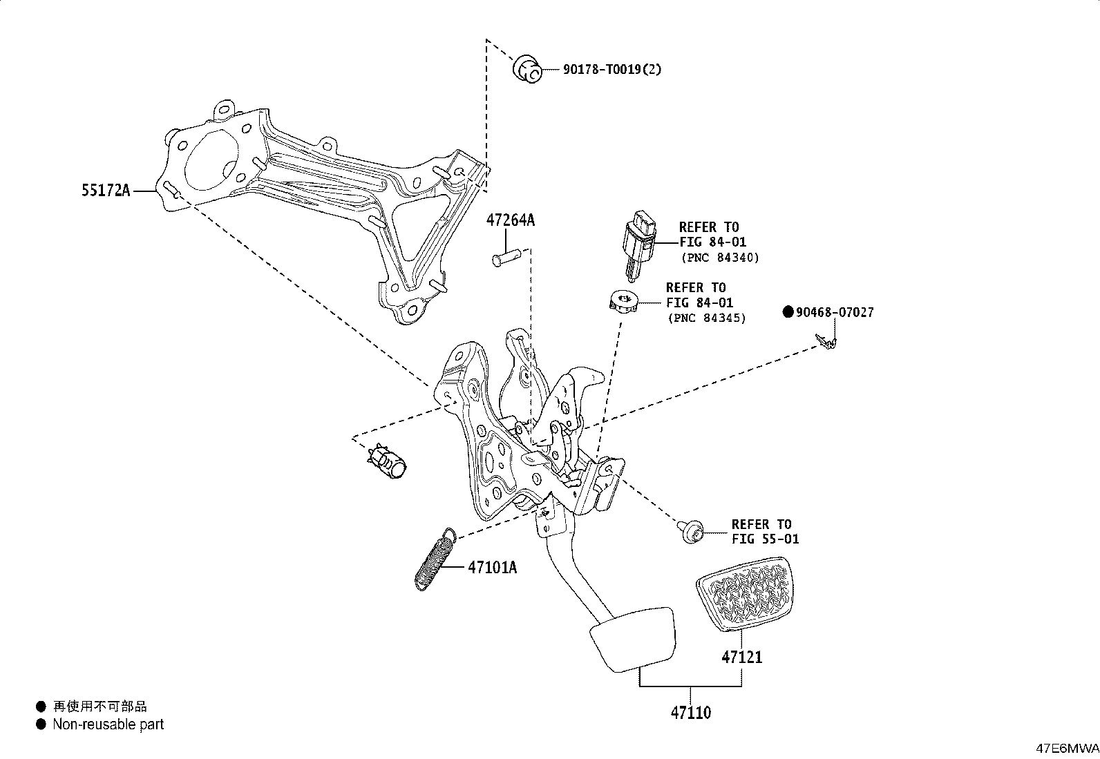 47110-06580 SUPPORT ASSY, BRAKE PEDAL product image