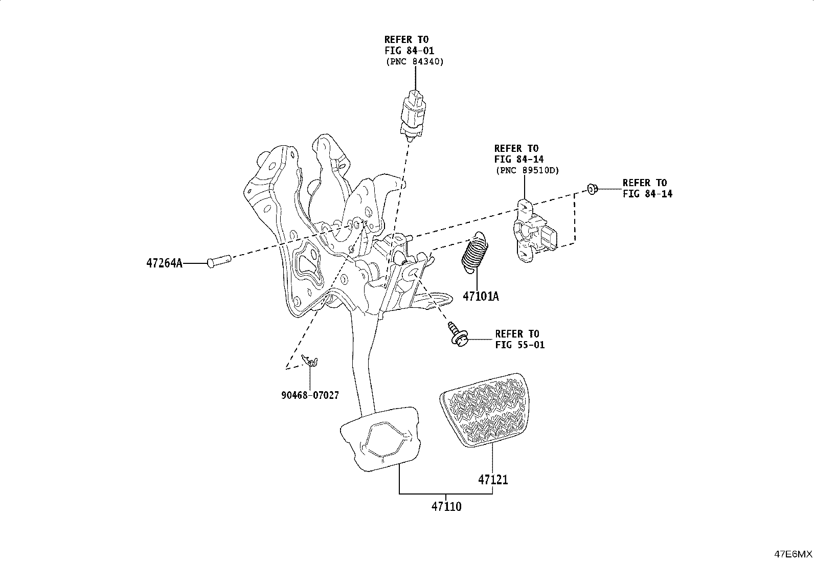 47110-06580 SUPPORT ASSY, BRAKE PEDAL product image