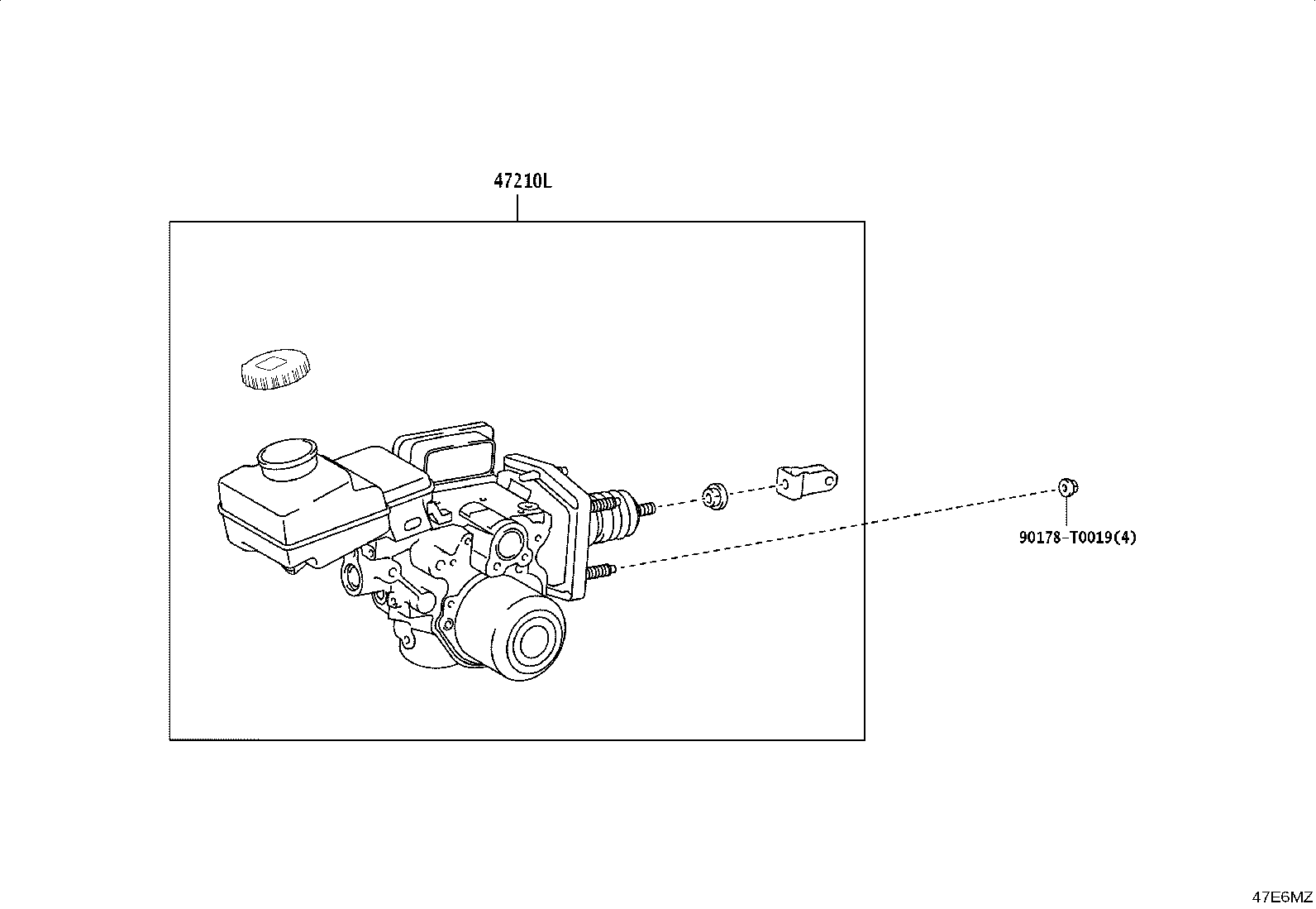 47230-BZ080 CAP ASSY, BRAKE MASTER CYLINDER RESERVOIR FILLER product image