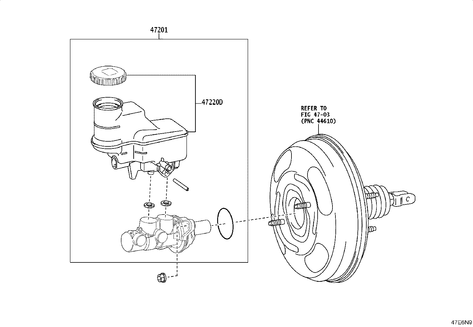 47201-52830 CYLINDER SUB-ASSY, BRAKE MASTER product image