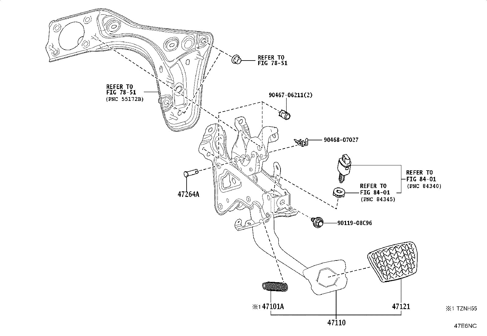 47110-35180 SUPPORT ASSY, BRAKE PEDAL product image