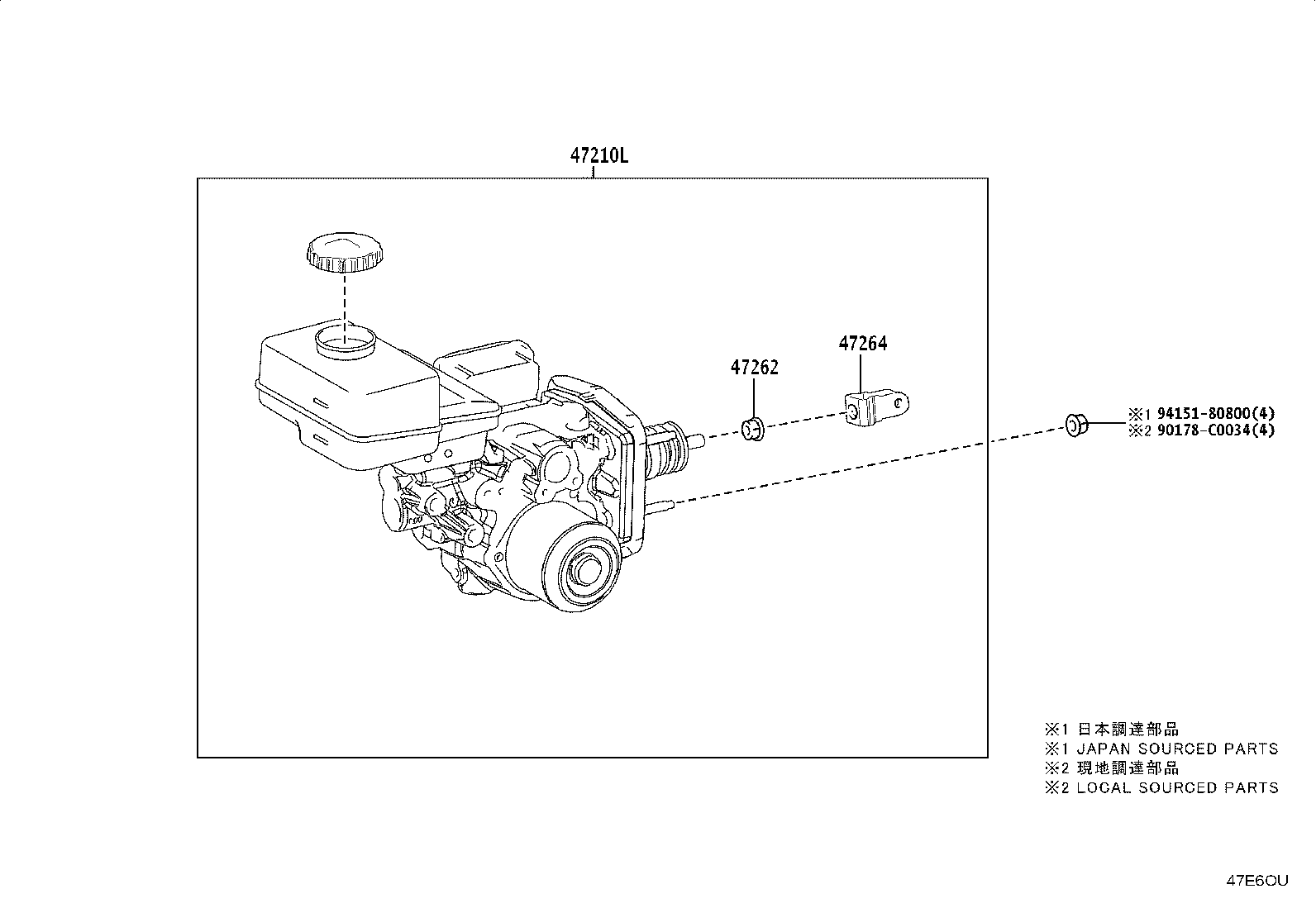 47050-03020 BRAKE BOOSTER ASSY, W/MASTER CYLINDER product image