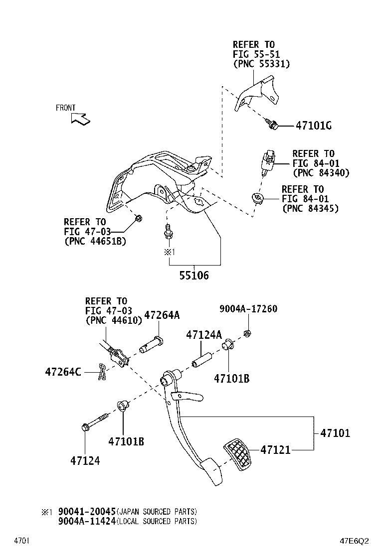 90041-20045 BOLT, BRAKE PEDAL STOP, NO.1 product image