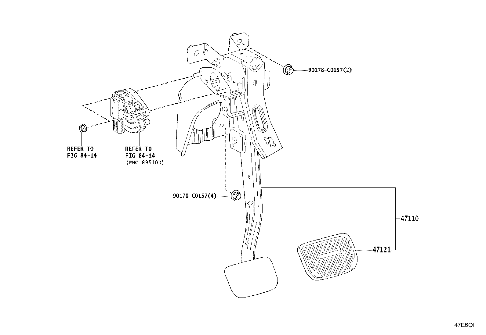 47110-YL010 SUPPORT ASSY, BRAKE PEDAL product image