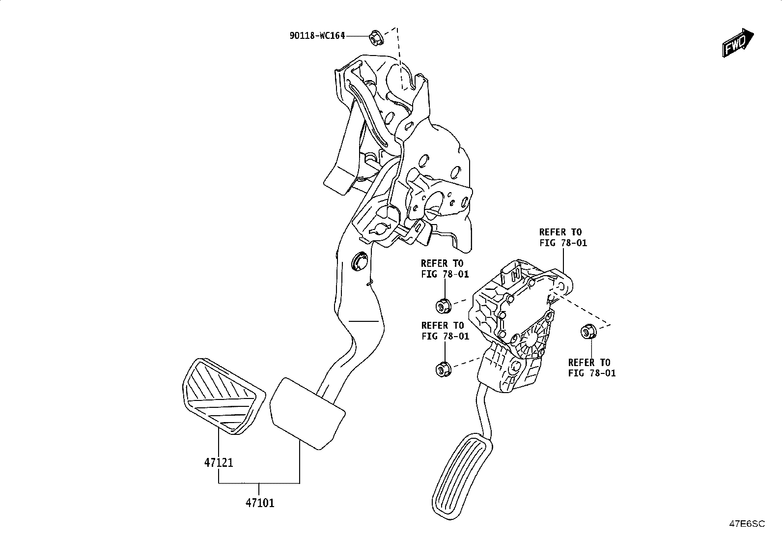 47110-WC015 PEDAL SUB-ASSY, BRAKE product image