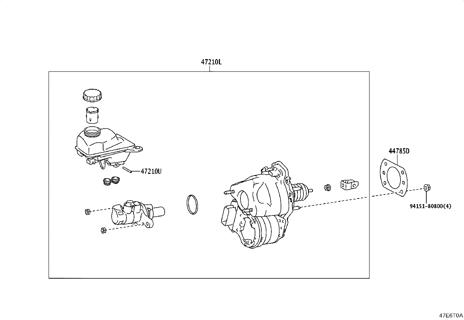 47210-16140 BRAKE BOOSTER ASSY, W/MASTER CYLINDER product image