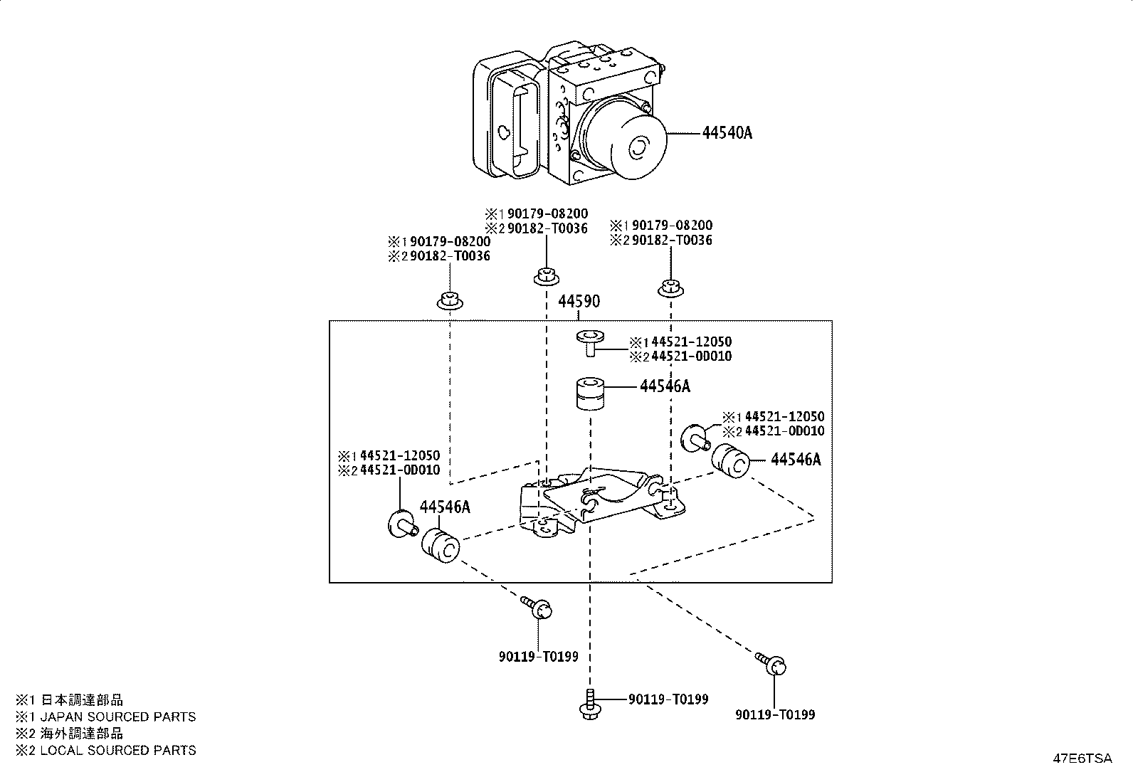 44590-0K160 BRACKET ASSY, BRAKE ACTUATOR product image