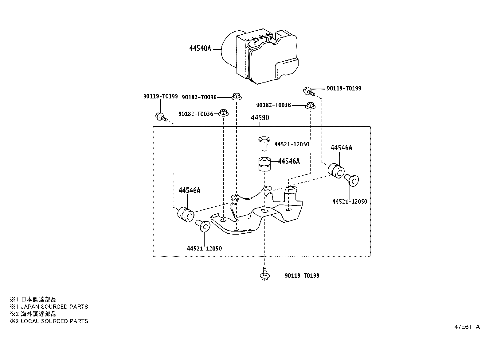 44590-0K160 BRACKET ASSY, BRAKE ACTUATOR product image