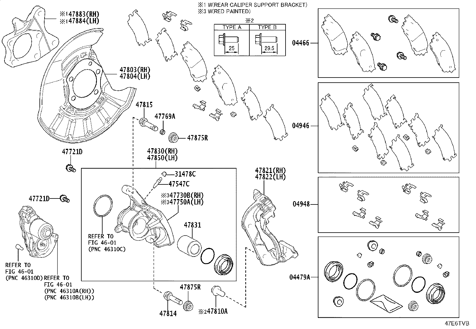47822-42130 MOUNTING, REAR DISC BRAKE CYLINDER, LH product image