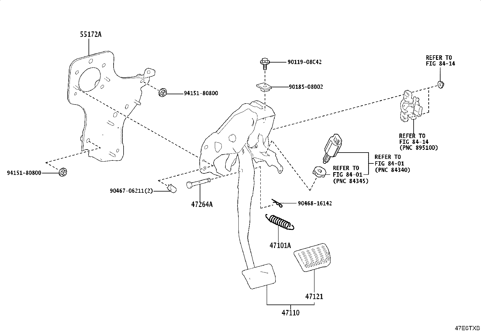 47110-16200 SUPPORT ASSY, BRAKE PEDAL product image