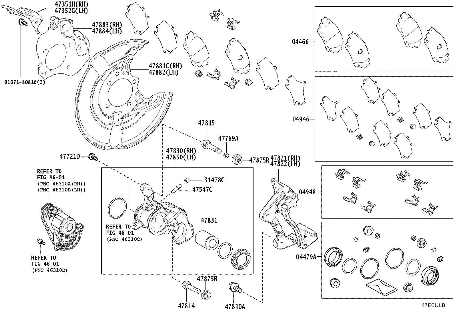 04466-52250 PAD KIT, DISC BRAKE, REAR product image