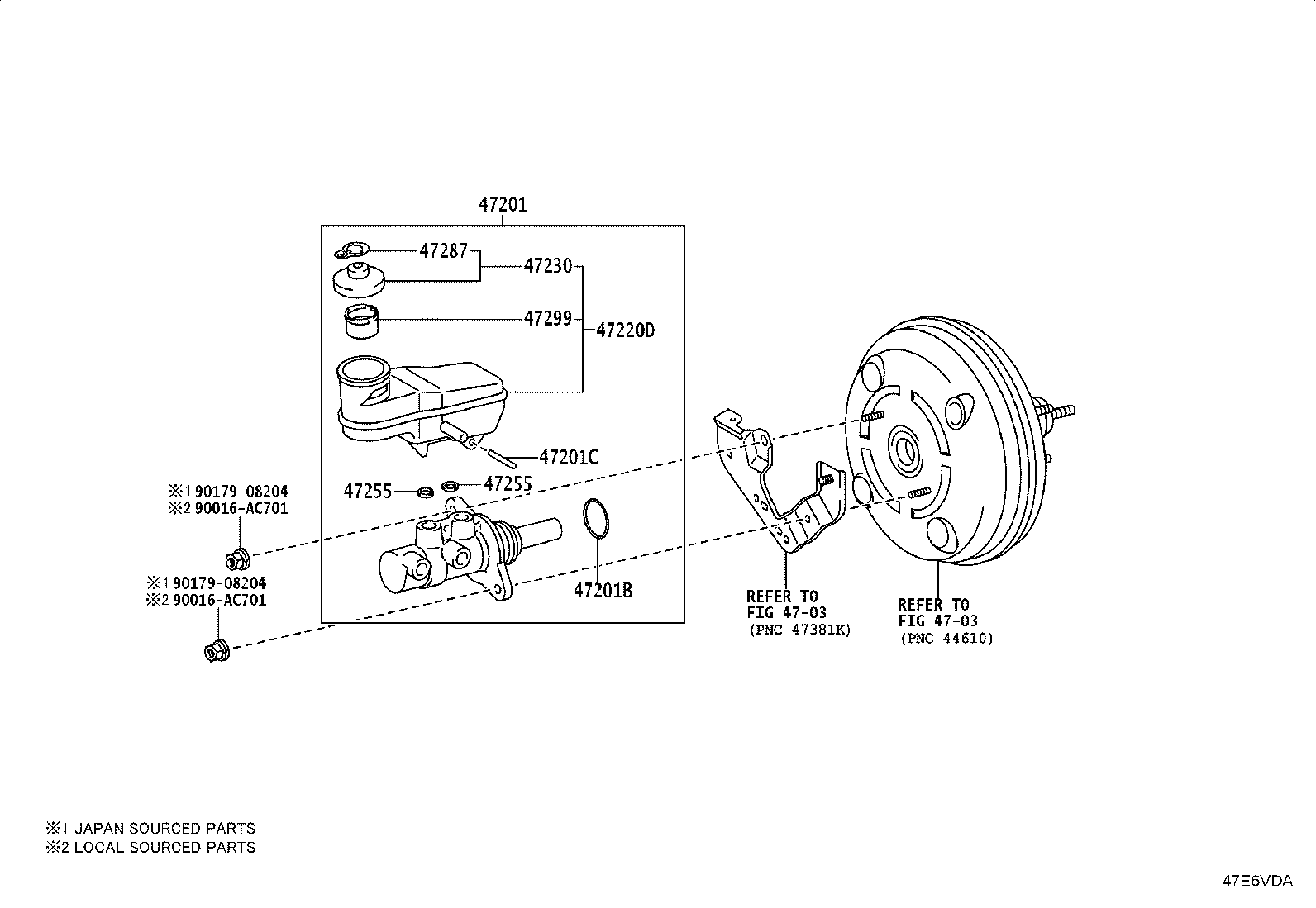 47201-0K830 CYLINDER SUB-ASSY, BRAKE MASTER product image