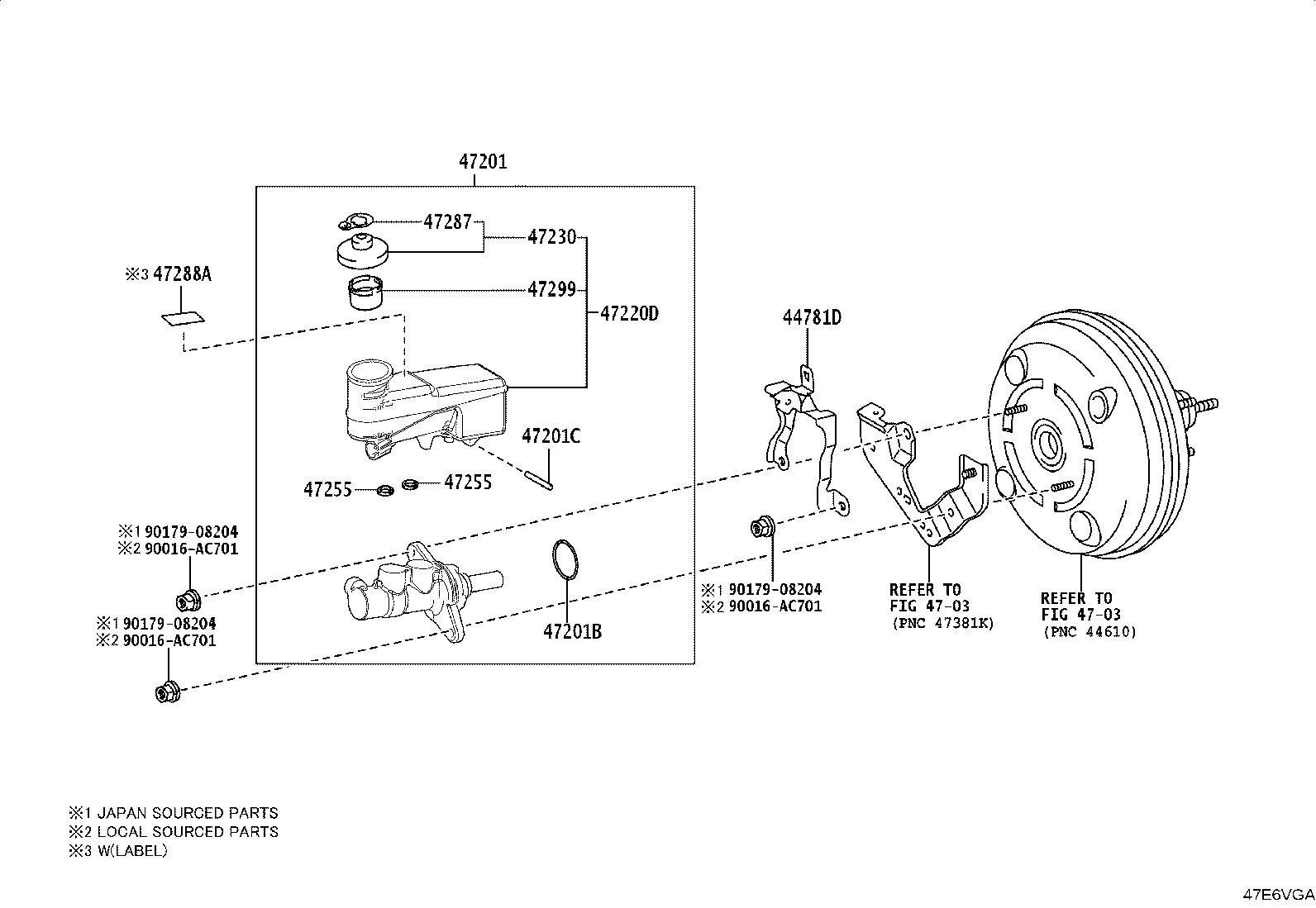 47201-0K820 CYLINDER SUB-ASSY, BRAKE MASTER product image