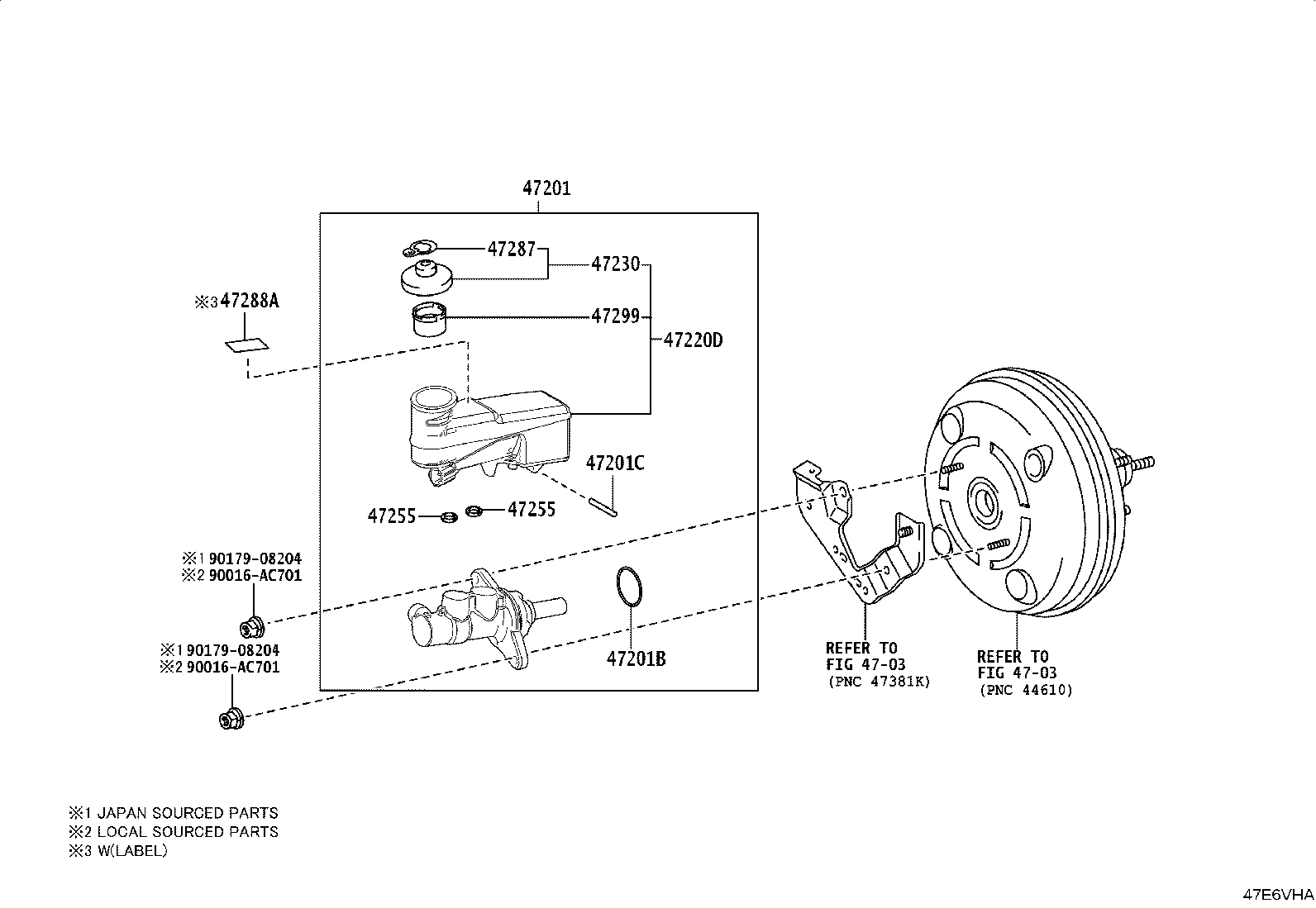 47201-0K830 CYLINDER SUB-ASSY, BRAKE MASTER product image
