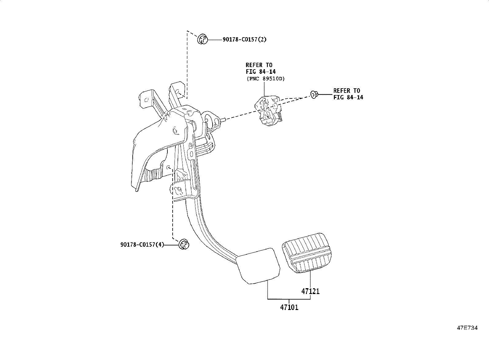 47101-YL020 PEDAL SUB-ASSY, BRAKE product image