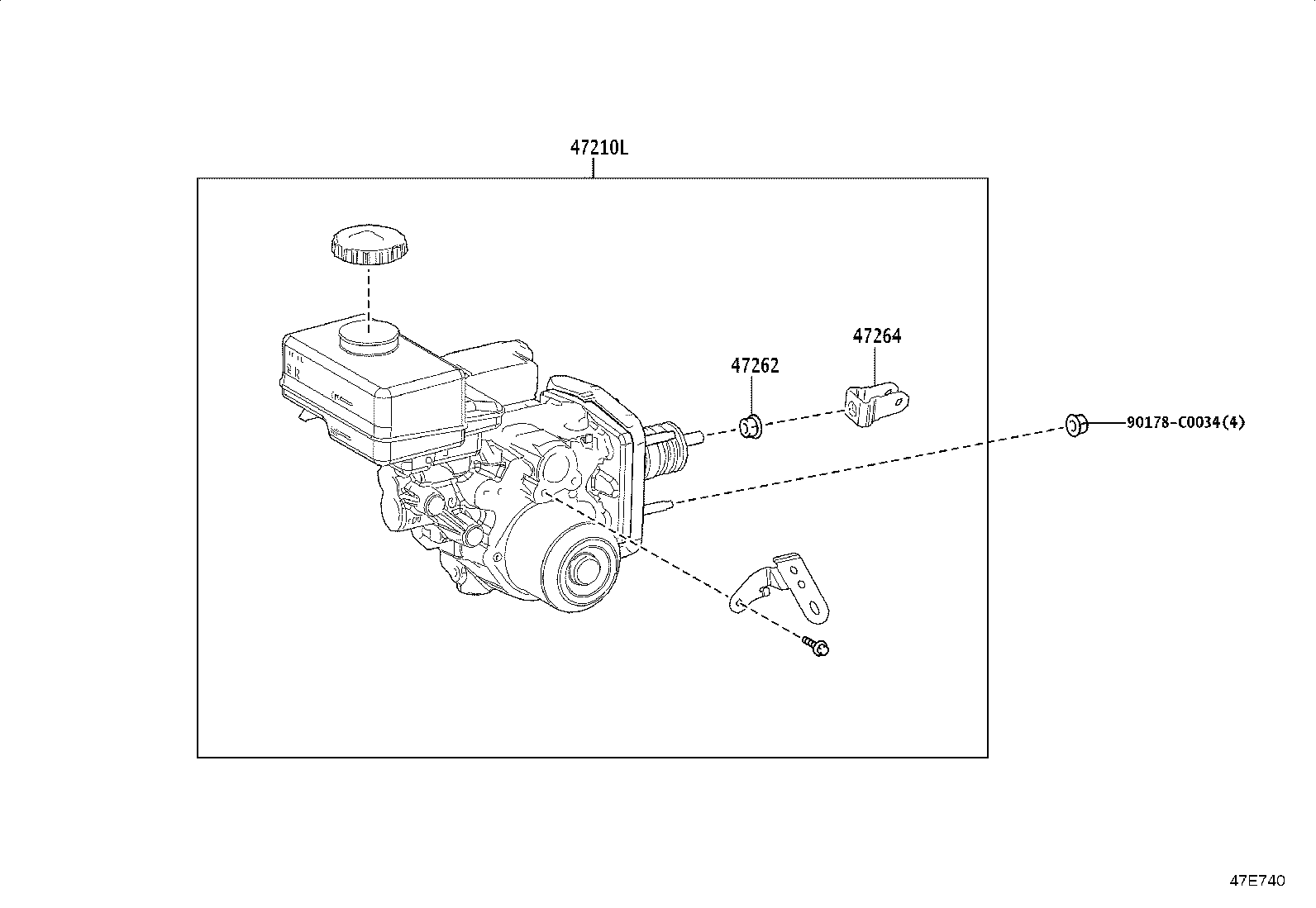 47050-0R040 BRAKE BOOSTER ASSY, W/MASTER CYLINDER product image