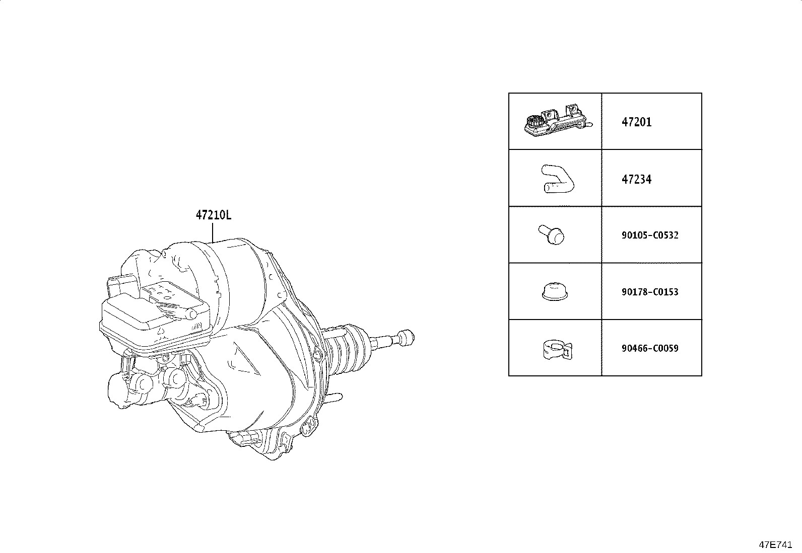 47210-YL030 BRAKE BOOSTER ASSY, W/MASTER CYLINDER product image