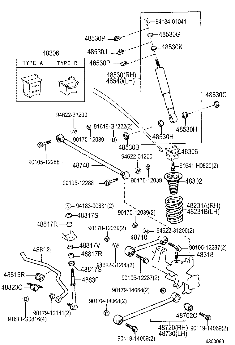 48231-6A850 SPRING, COIL, REAR RH product image
